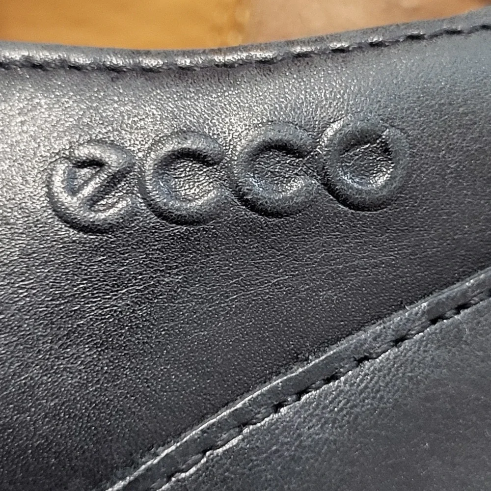 ECCO Mens Black Genuine Leather Cap Toe Derby Dress Shoes US Size 13 EU 47